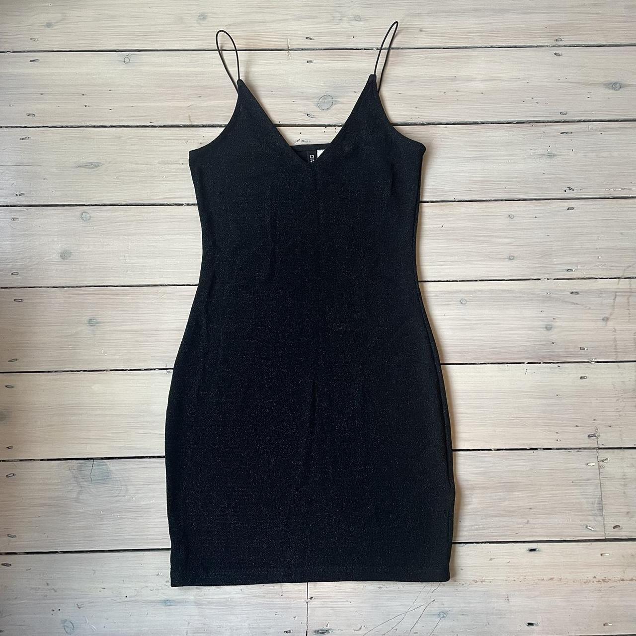 little black dress H&M sparkly v neck mini... Depop