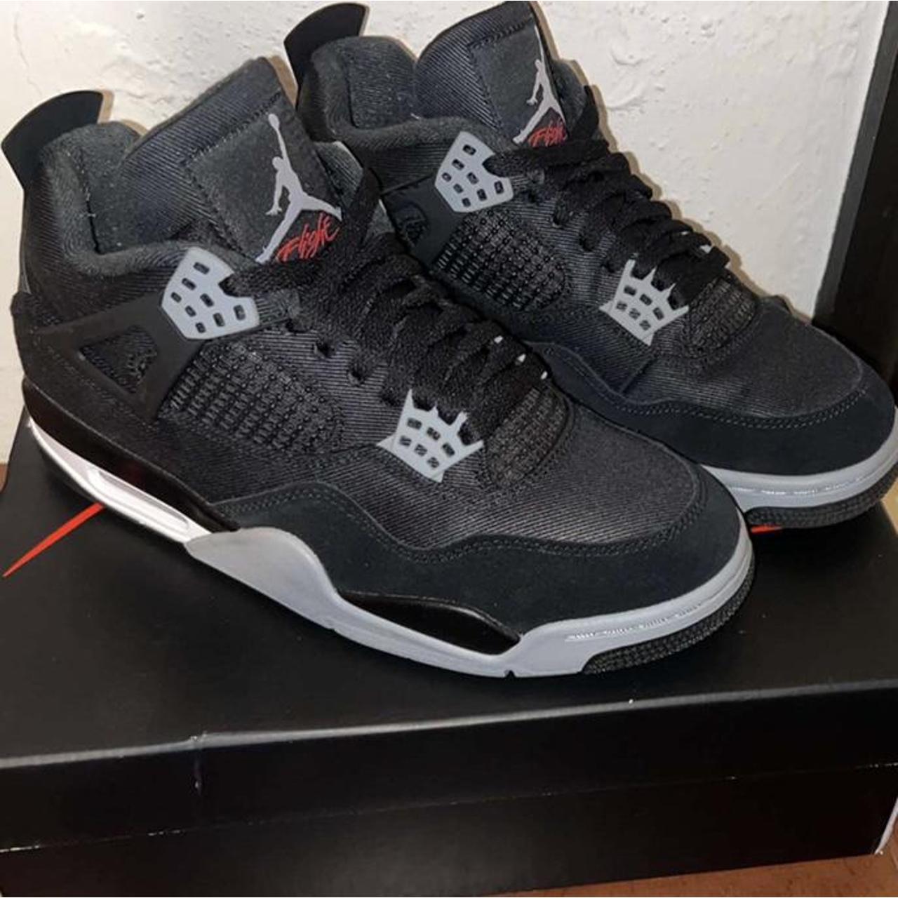 Jordan 4 Black Canvas. Only worn twice, basically... - Depop
