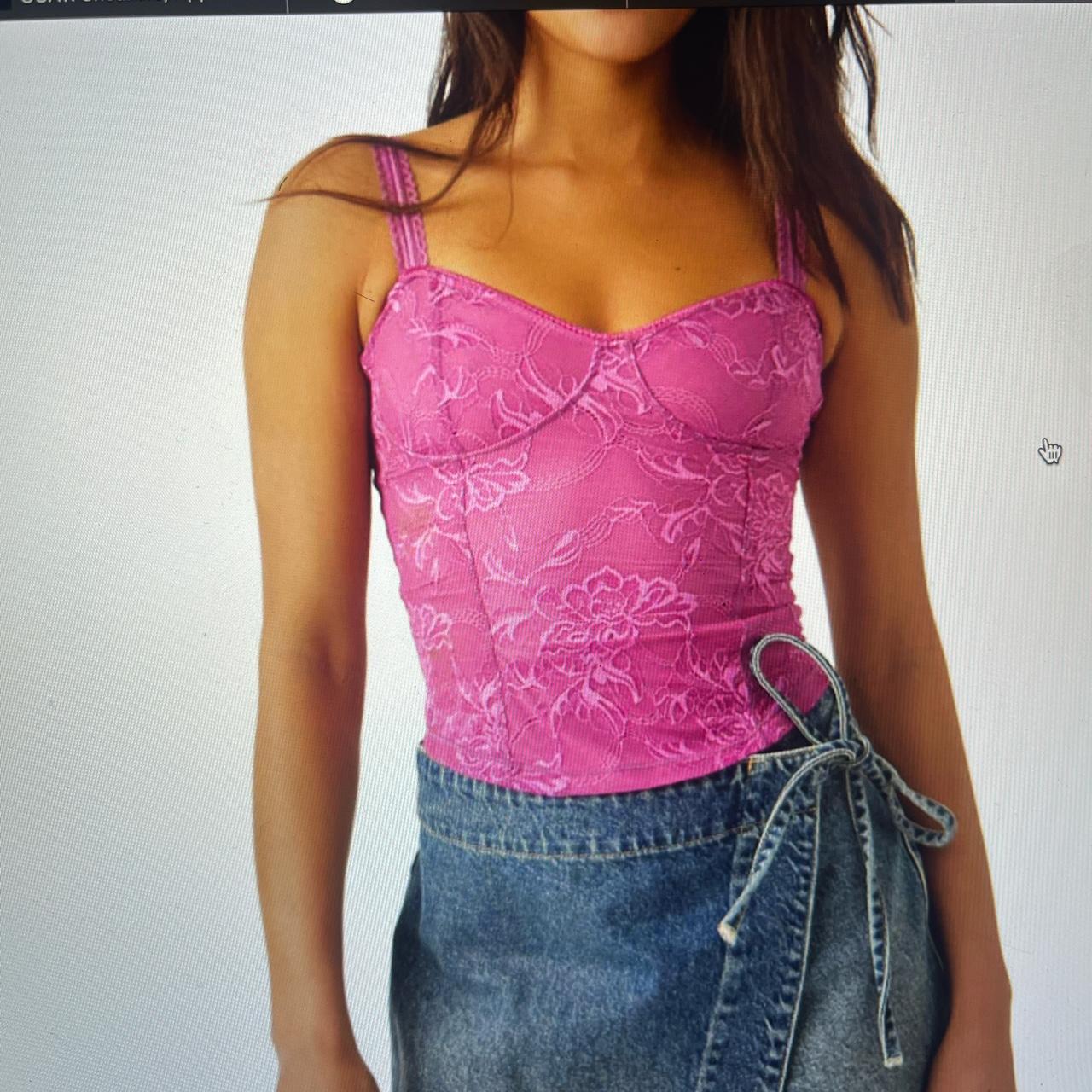 FREE PEOPLE intimately magenta corset top never worn… - Depop