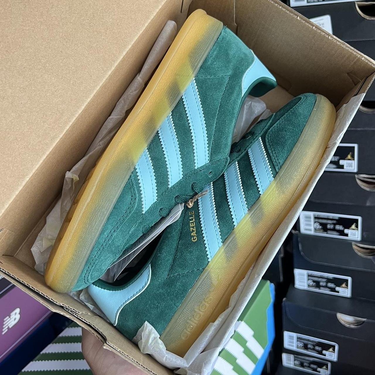 ADIDAS GAZELLE INDOOR GREEN GUM GAZELLE INDOOR W... - Depop