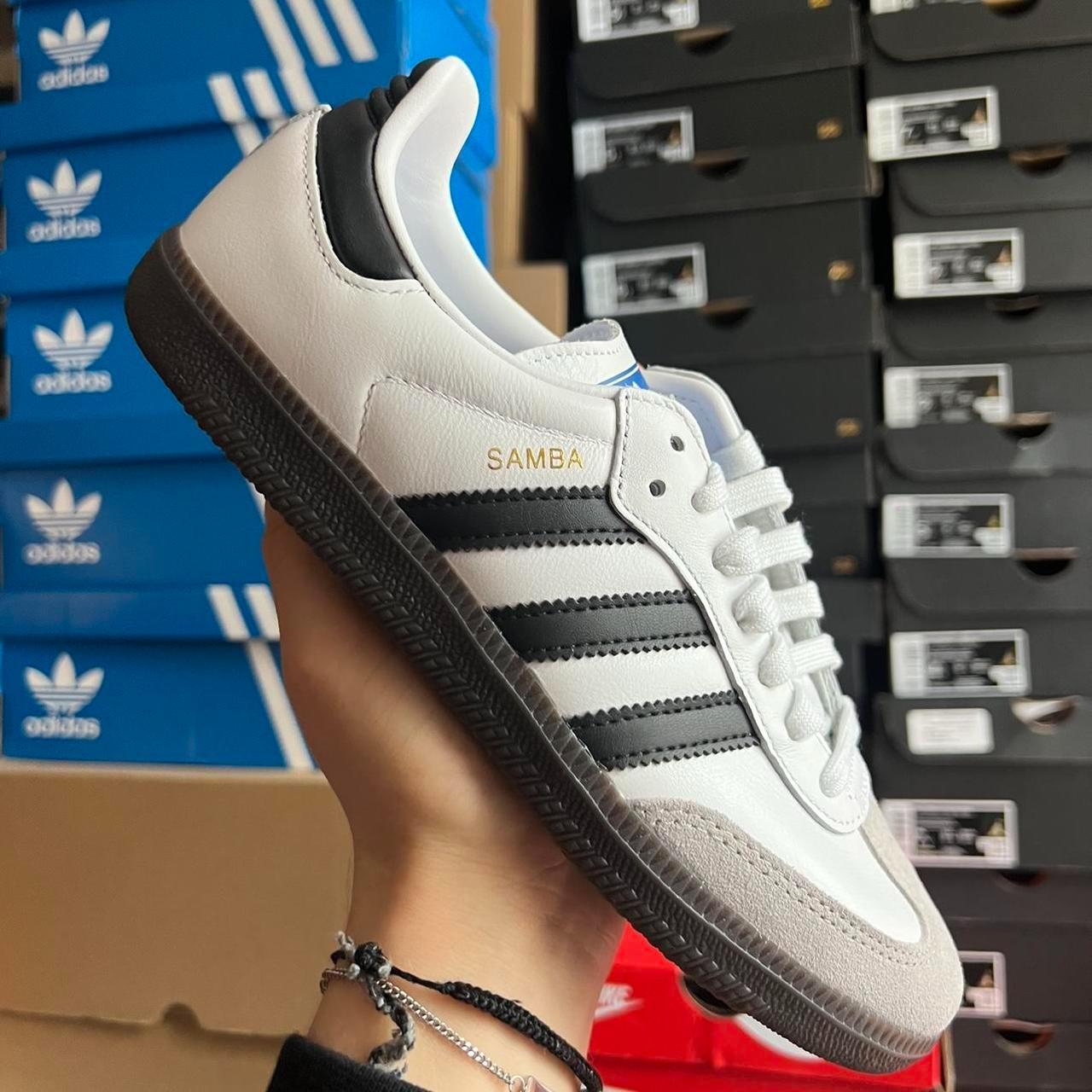 ADIAS SAMBA WHITE OG B75806 (Adidas Samba white and... - Depop