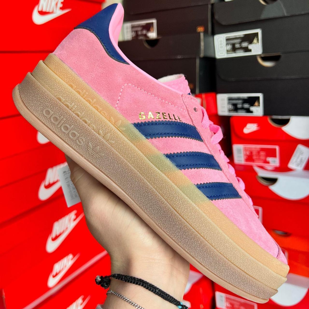 adidas Gazelle Bold Pink Blue GUM SOLE... - Depop