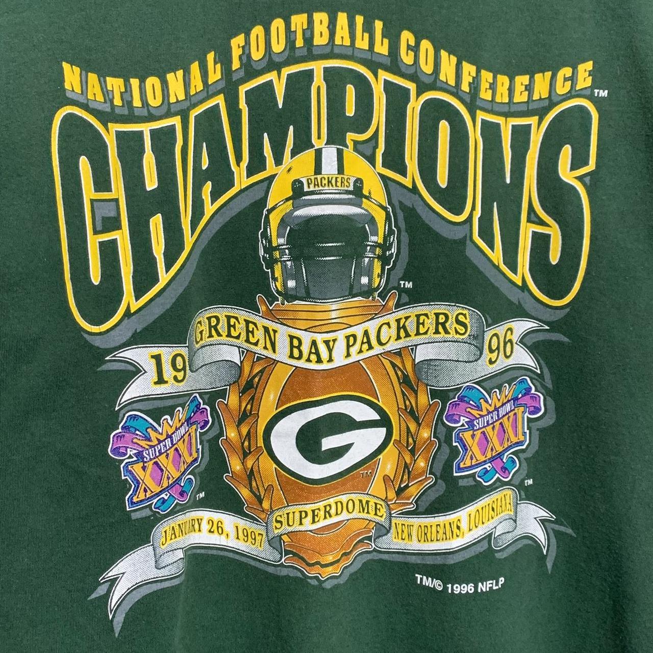 Green Bay Packers T Shirt Vintage 90s 1997 NFC Champs NFL Sport