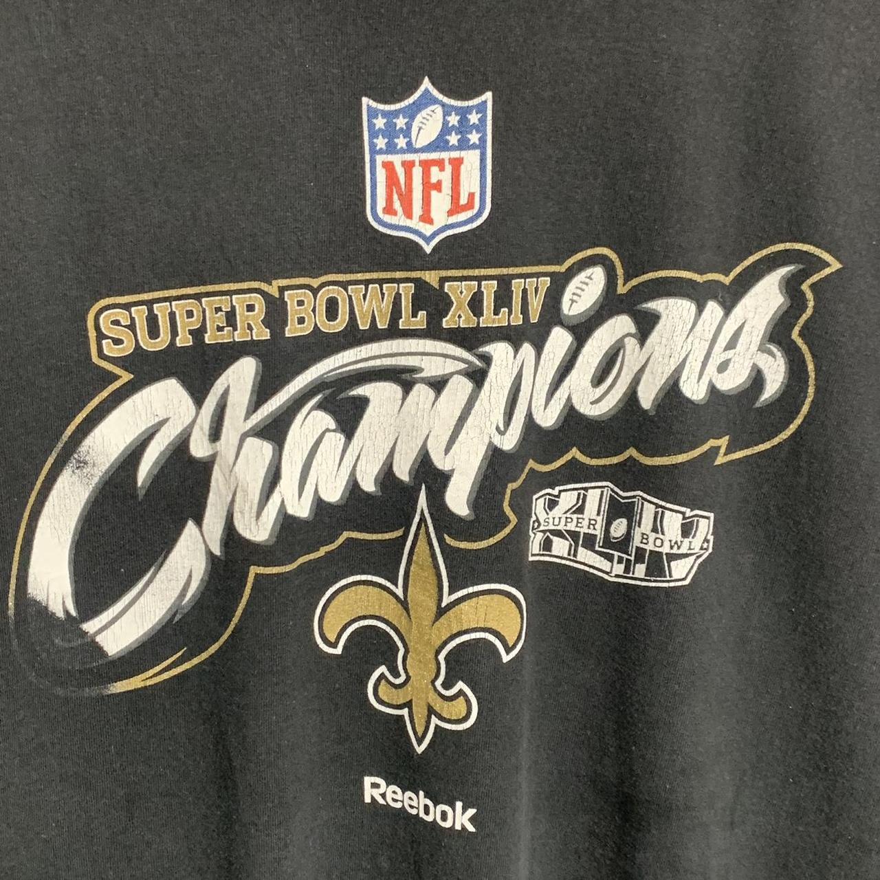 Reebok New Orleans Saints Superbowl XLIV Champions Gray T-Shirt Size L