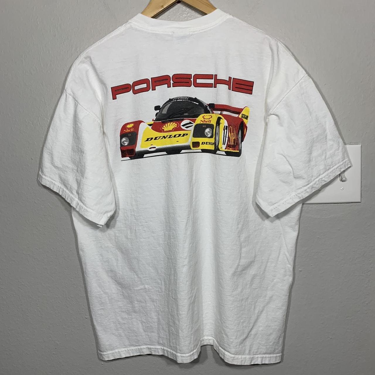 Vintage Y2K Porsche 962 Racing White Tee One small... - Depop