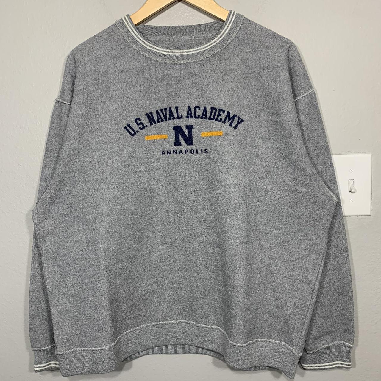 Vintage 90s US Naval Academy Gray Sweatshirt No... - Depop