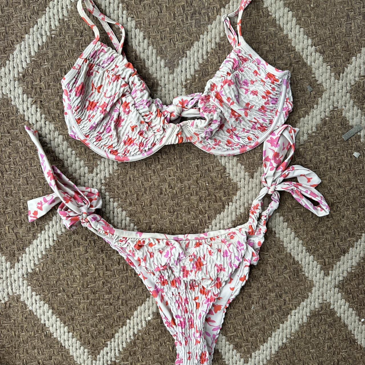 Reversible Dainty Floral Blackbough Swim Bikini