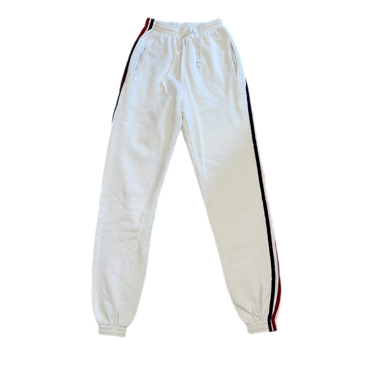 Brandy Melville sweatpants white with red and blue