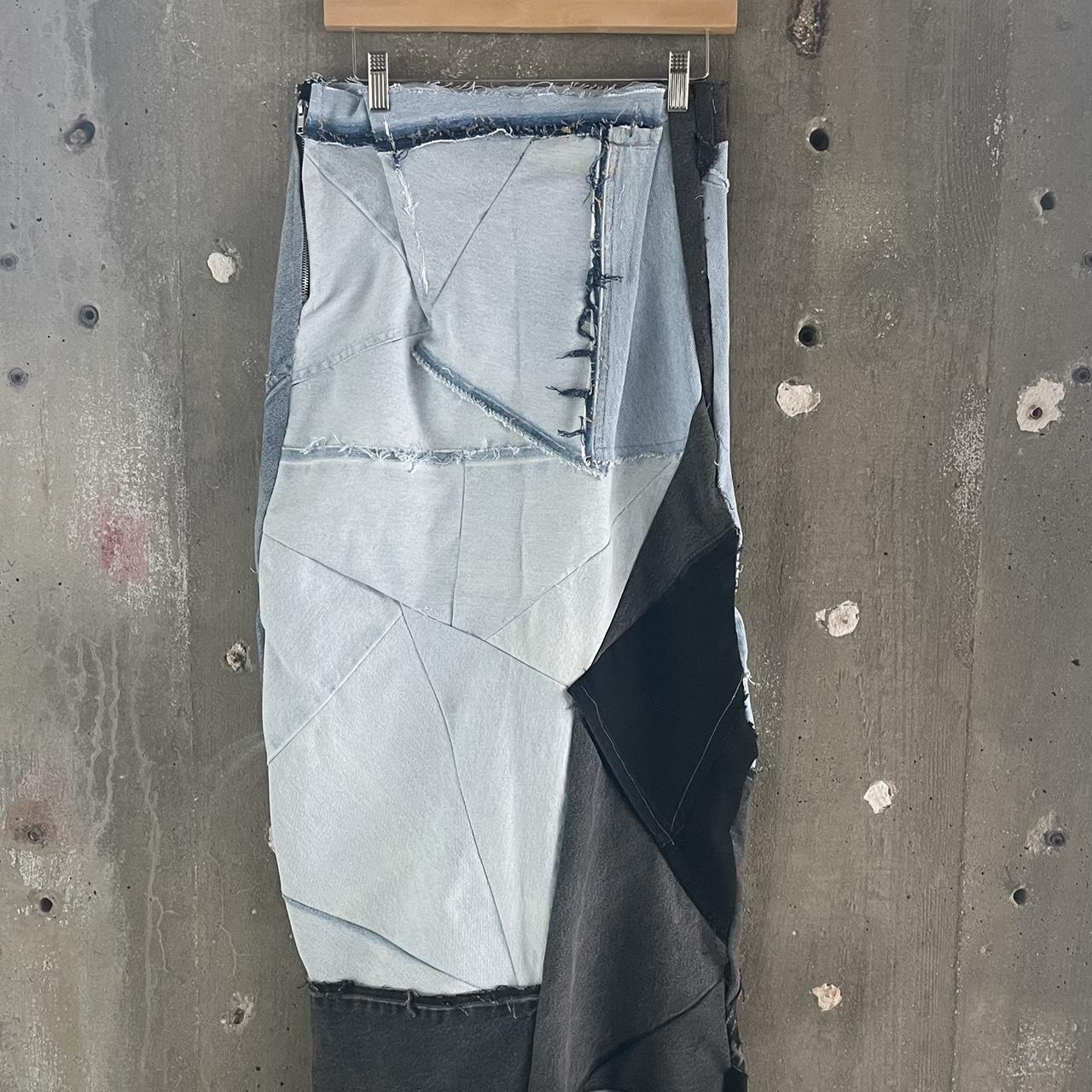 100 sustainable, repurposed denim maxi skirt. One... Depop