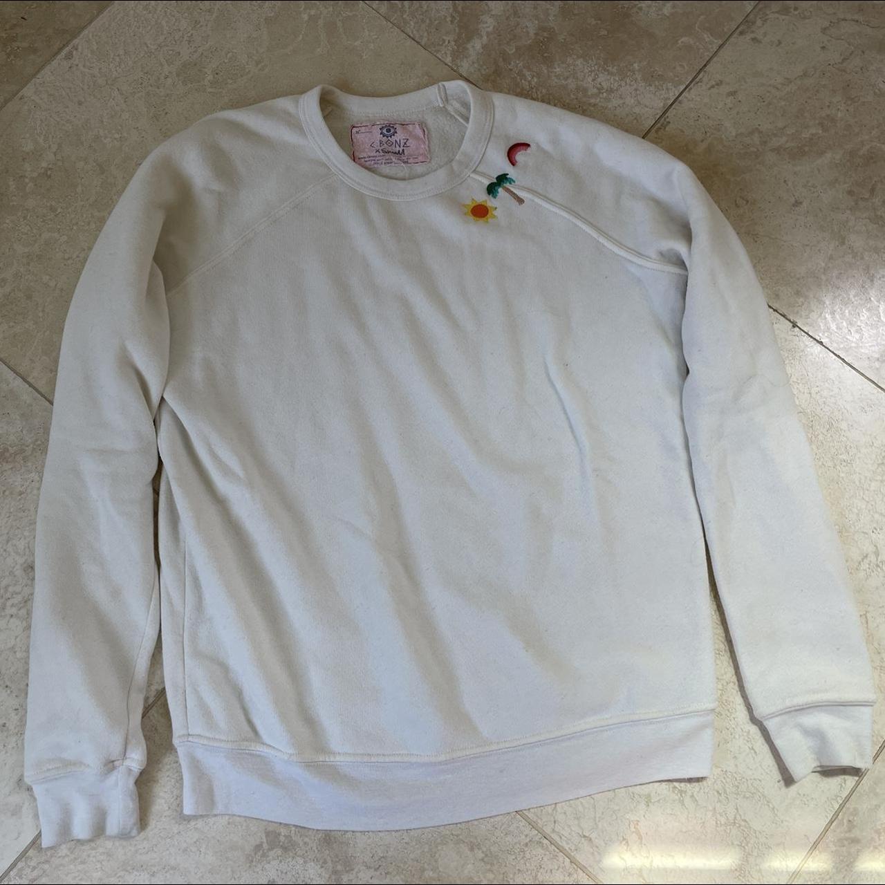 C.BONZ crewneck sweatshirt White Worn twice Retail:... - Depop