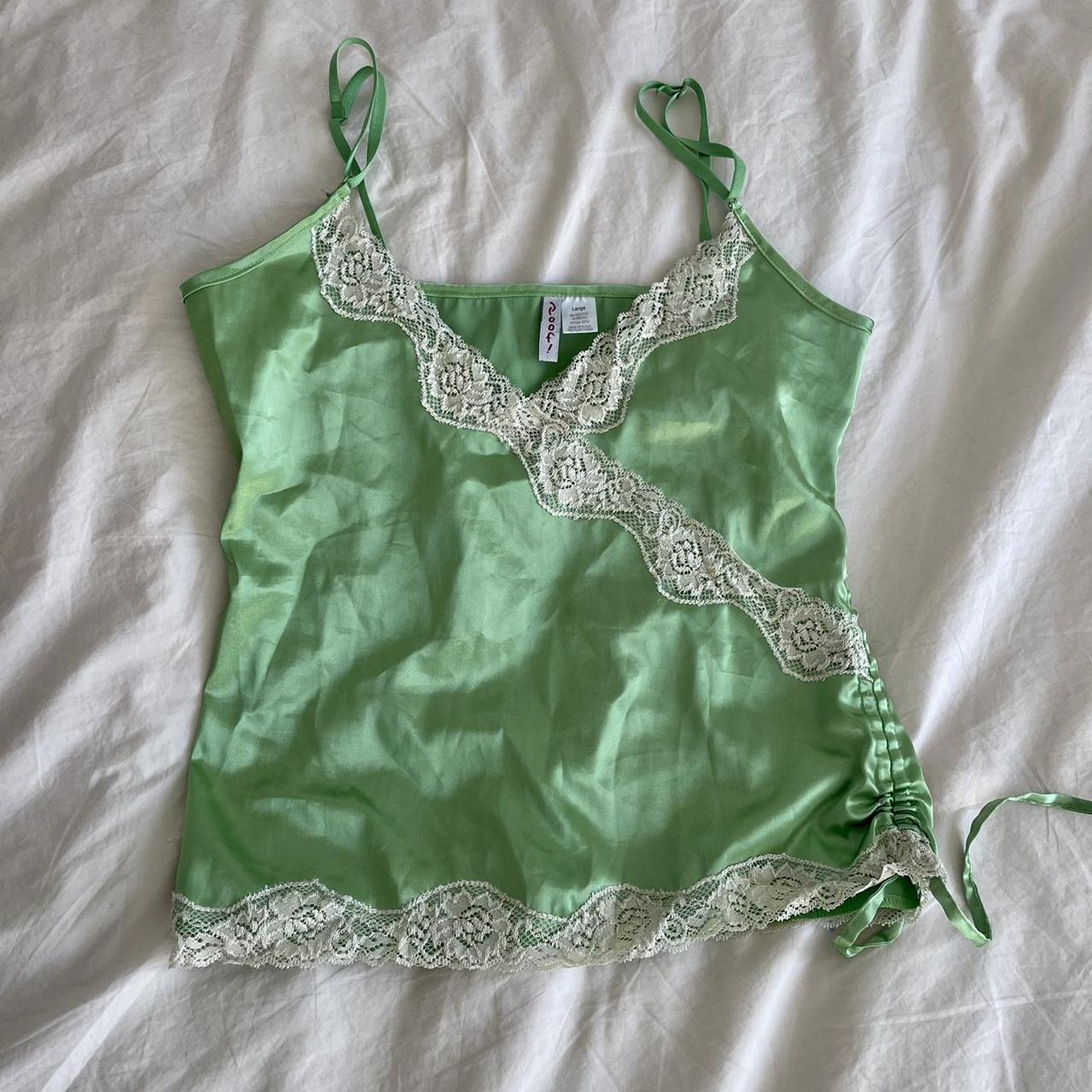 The Cutest Y2k Satin Cami 100 Polyester With Lace Depop 4796