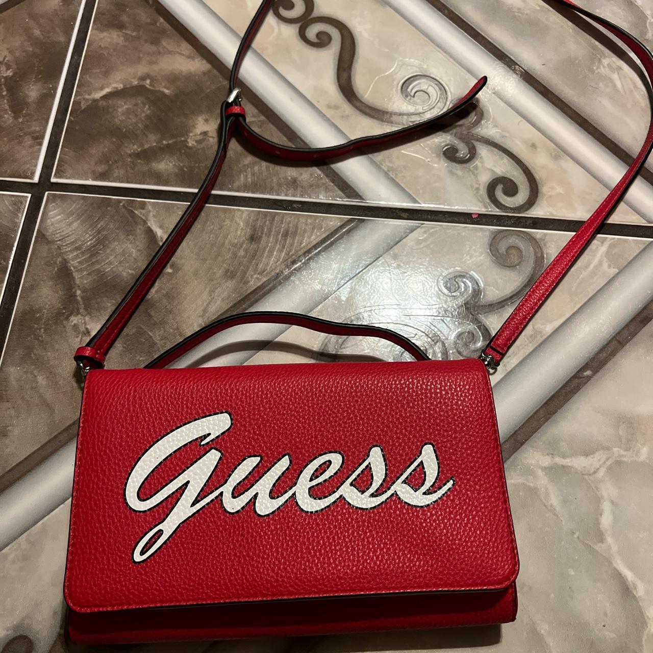 Red guess crossbody bag on sale