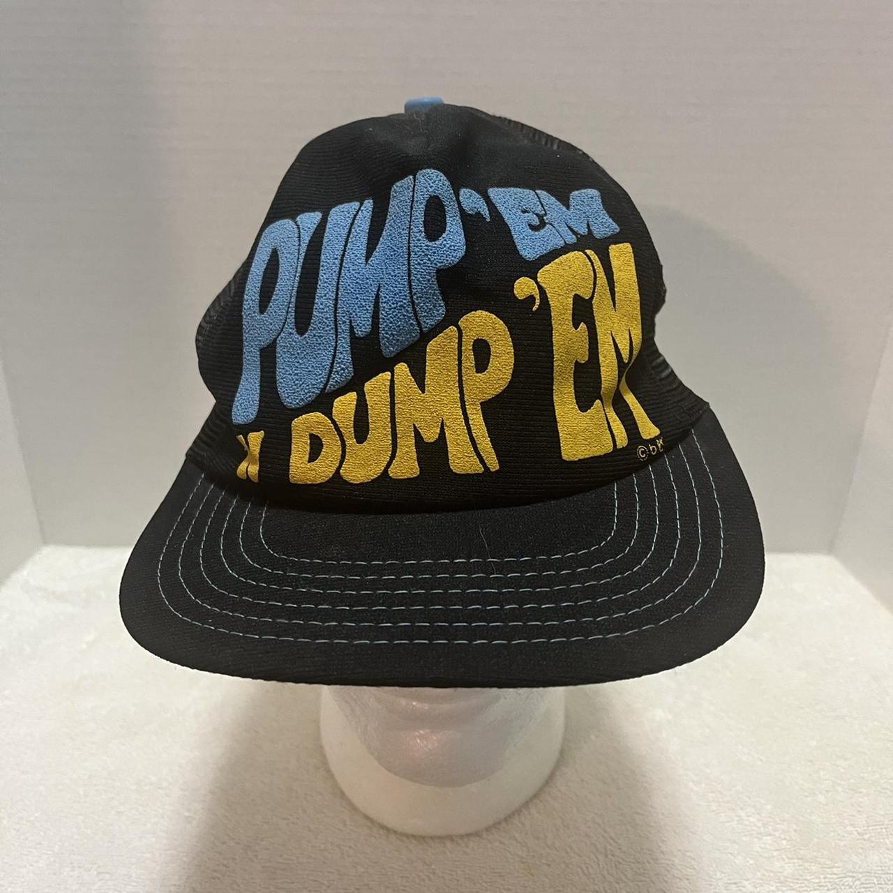 Vintage Pump em n Dump em trucker black mesh hat... | Depop