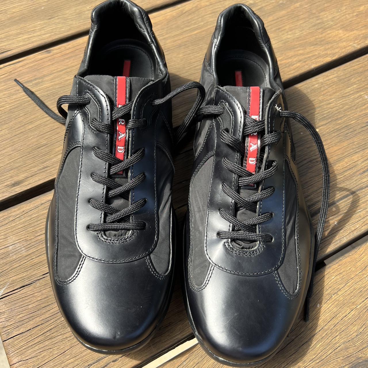 Prada Leather shoes These patent leather sneakers... - Depop
