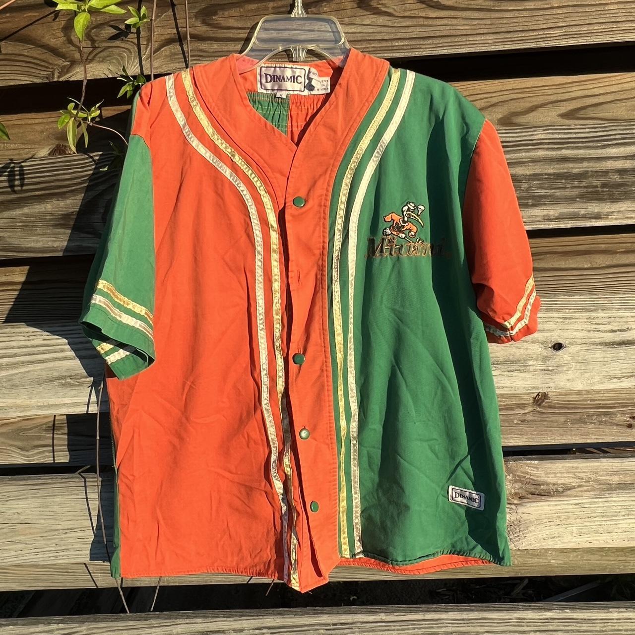 American Vintage Men's Orange and Green Shirt | Depop