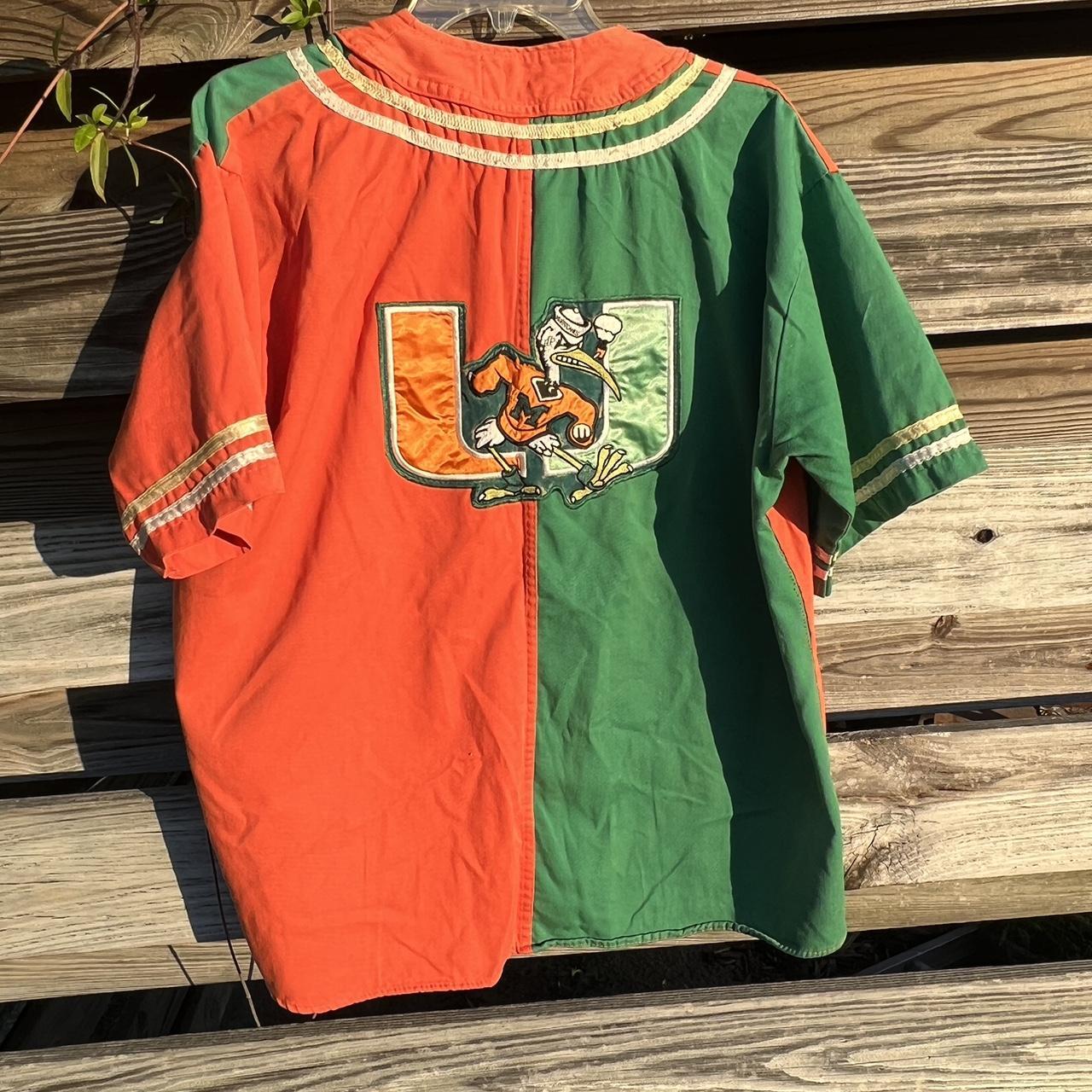 American Vintage Men's Orange and Green Shirt | Depop