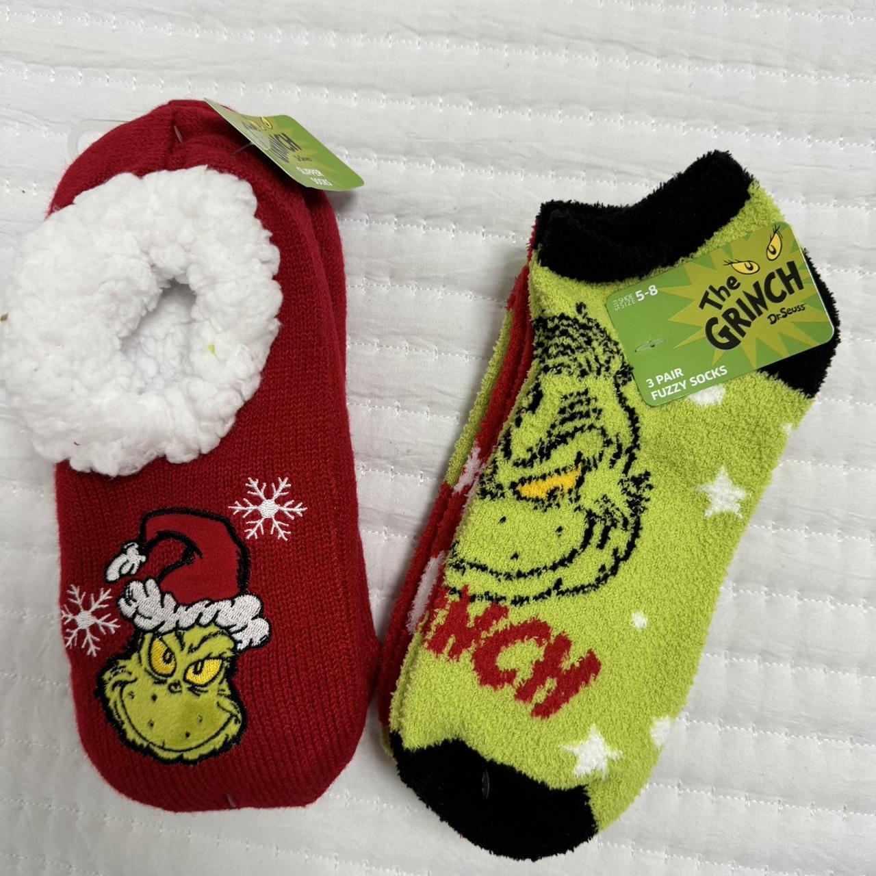 Grinch fuzzy sock bundle #thegrinch - Depop