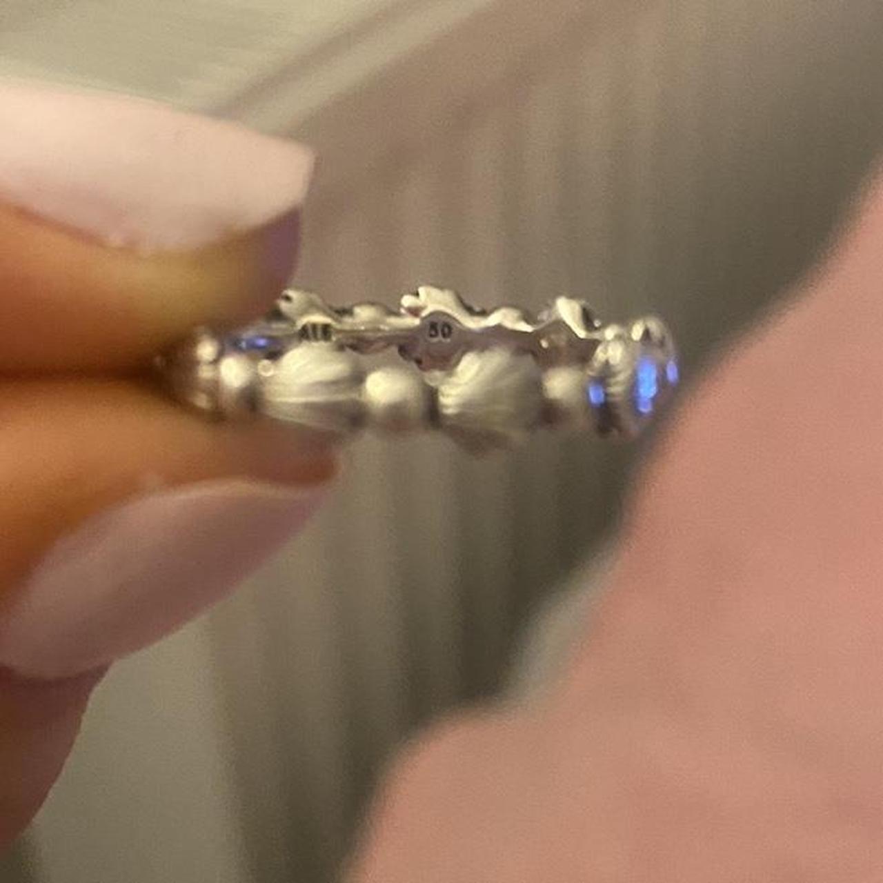 pandora silver seashell ring size 50 - Depop