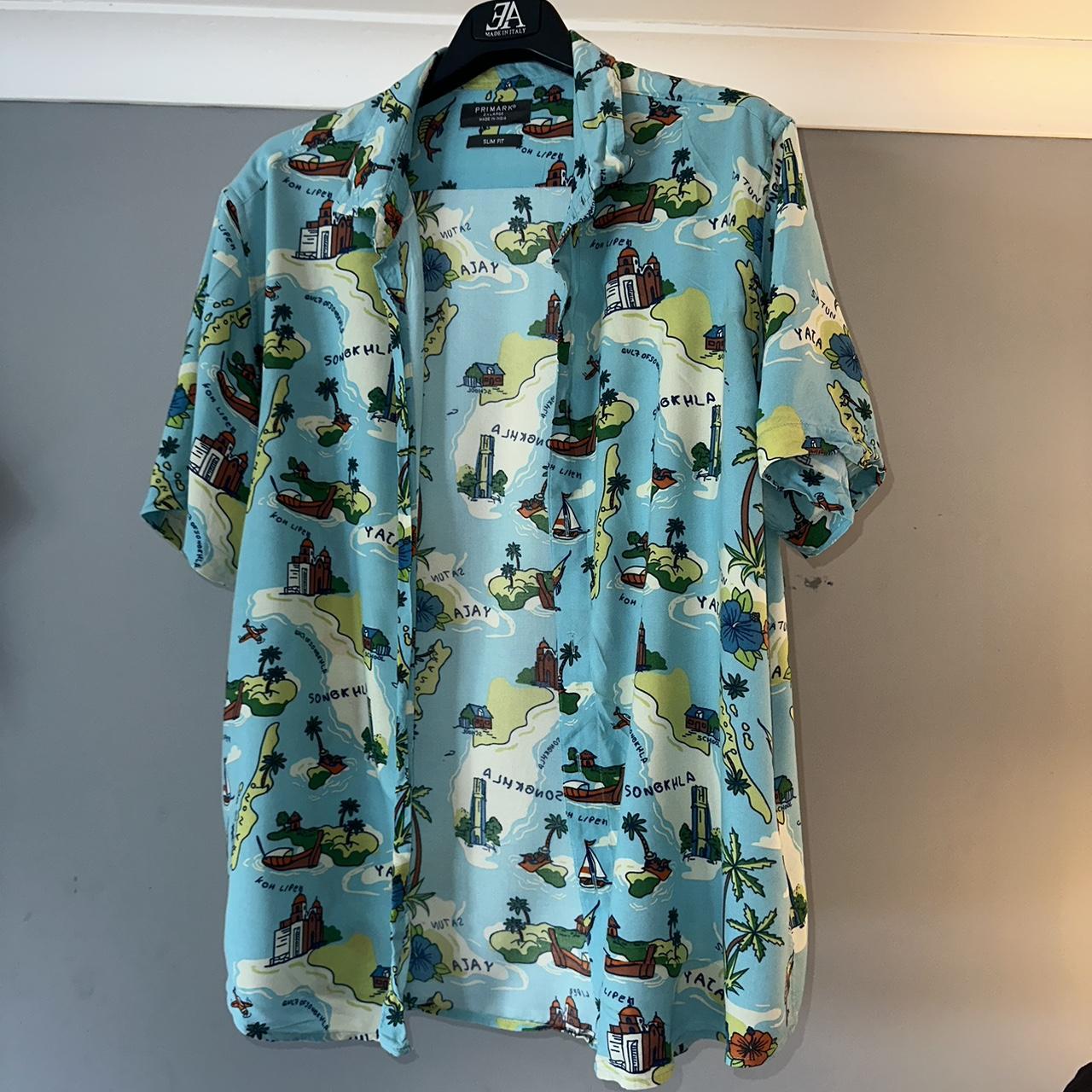 2Xl slim fit lightweight “PRIMARK” summer button... Depop