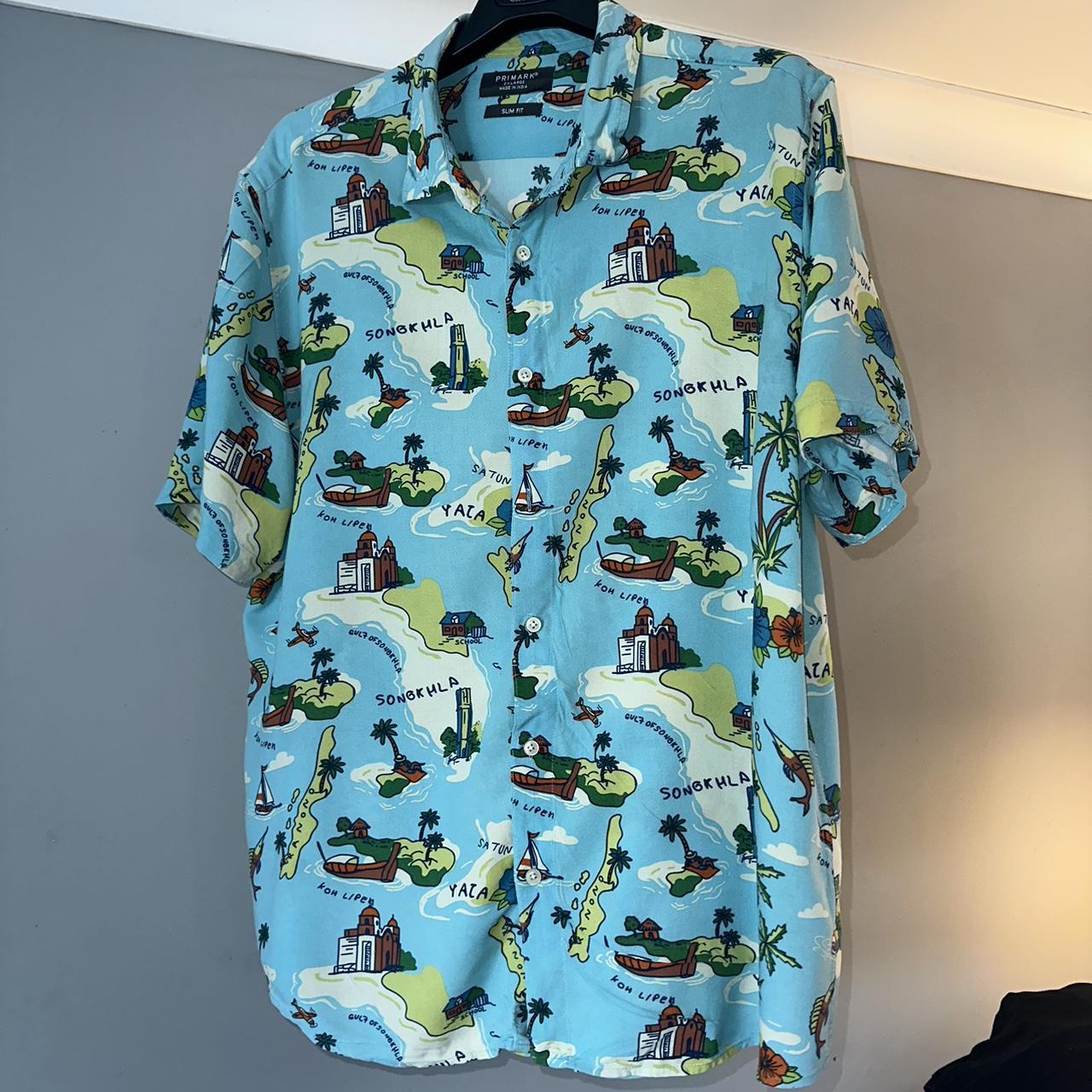 2Xl slim fit lightweight “PRIMARK” summer button... Depop