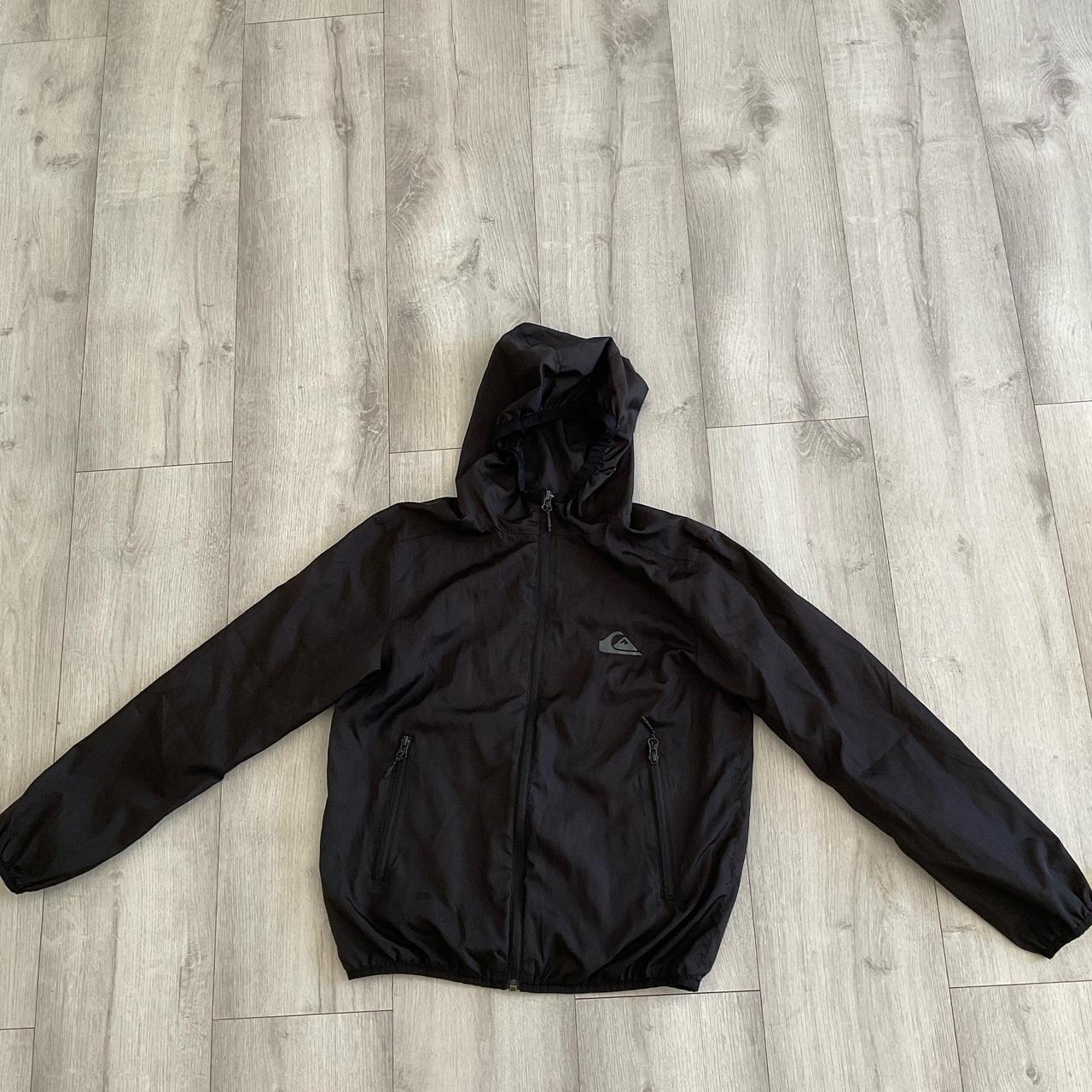 Quiksilver Black rain jacket/windbreaker Size:... - Depop