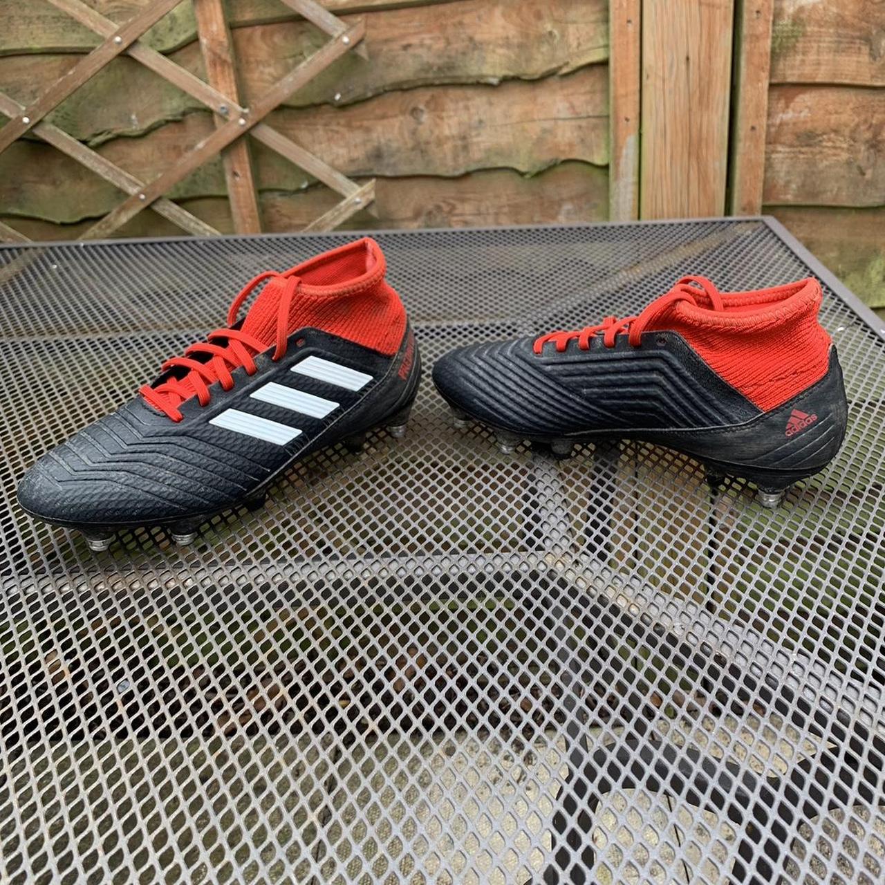 Red and Black Adidas Predators Men s size 7 Great