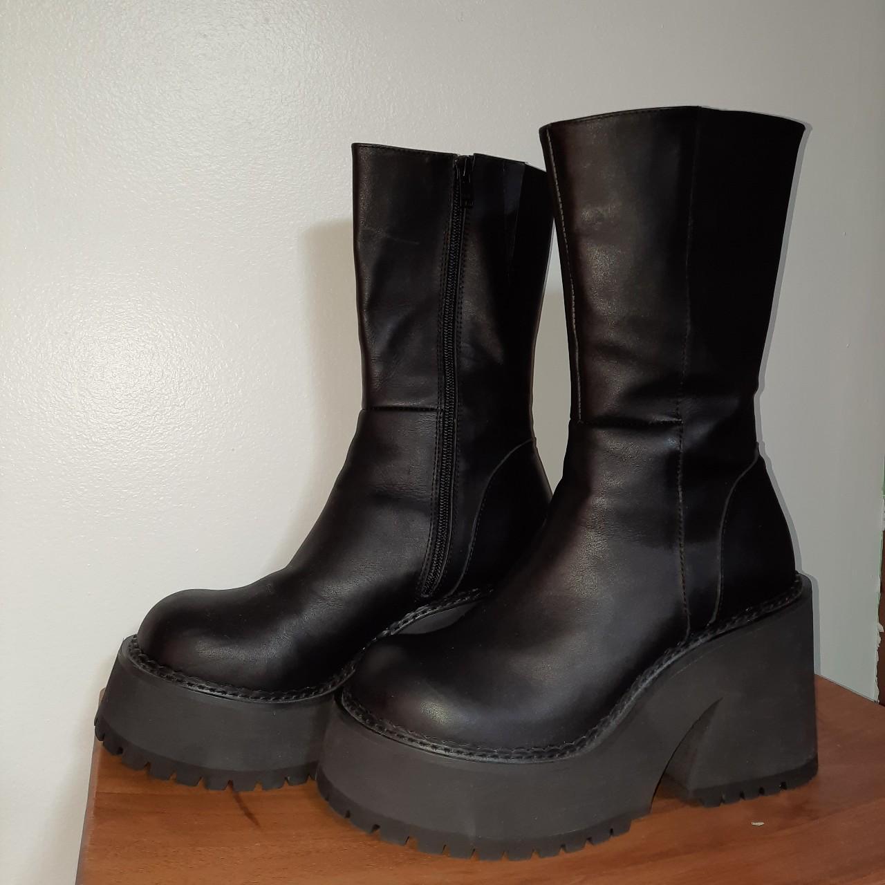 UNIF Women's Black Boots | Depop