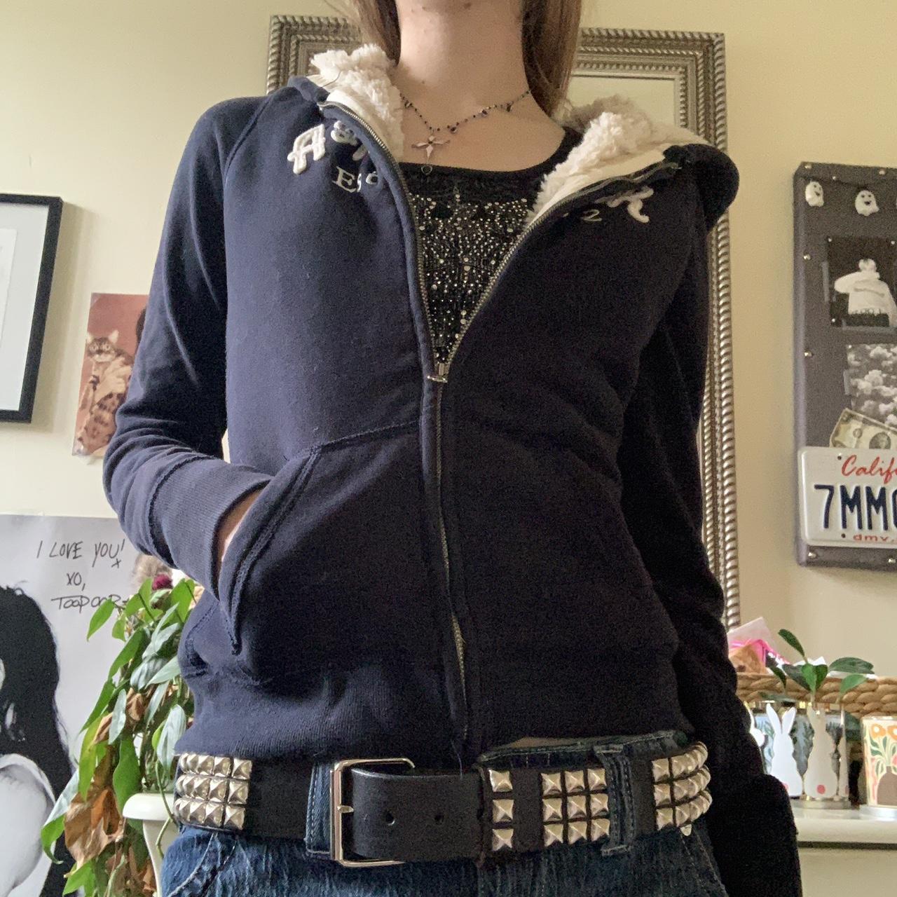 ⋆☠︎︎•˚₊‧⋆. y2k abercrombie and fitch fleece... Depop