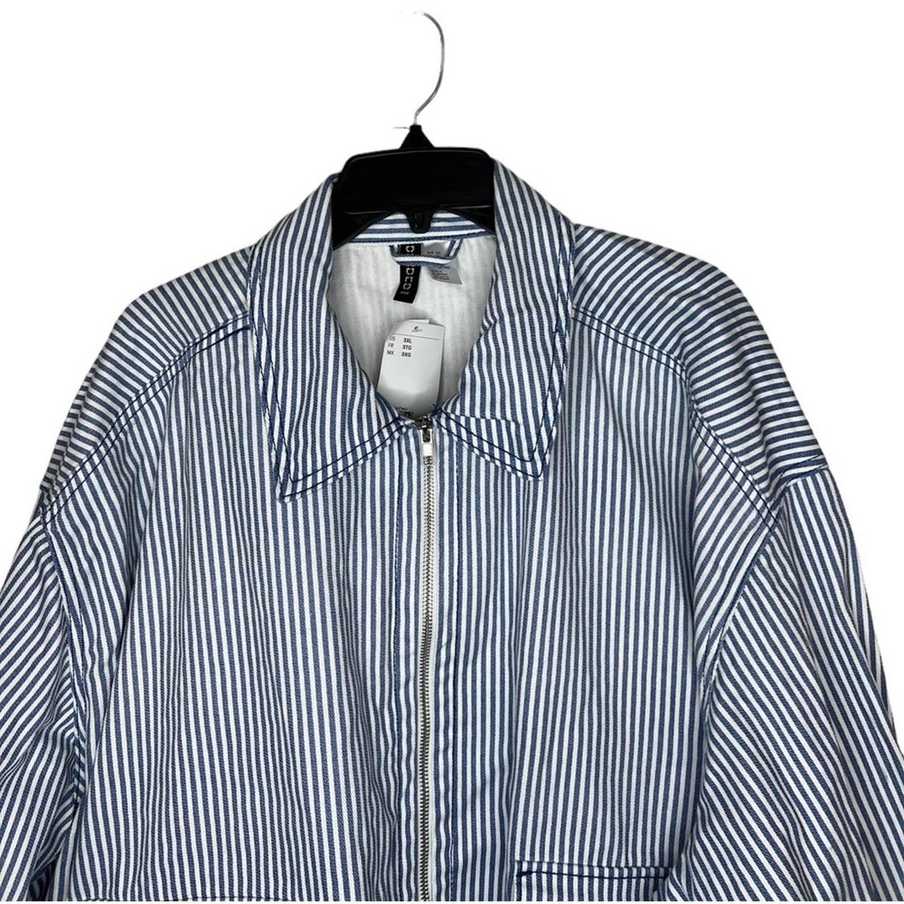 New With Tags H M Blue White Striped Twill