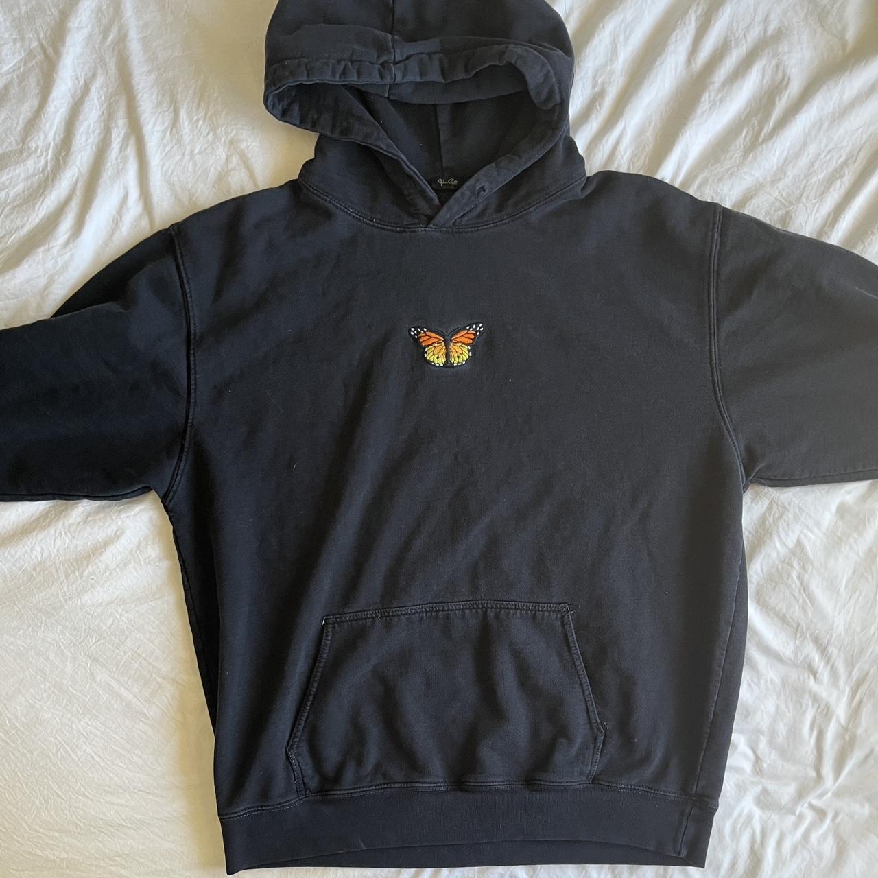 Brandy melville black hoodie with butterfly best sale