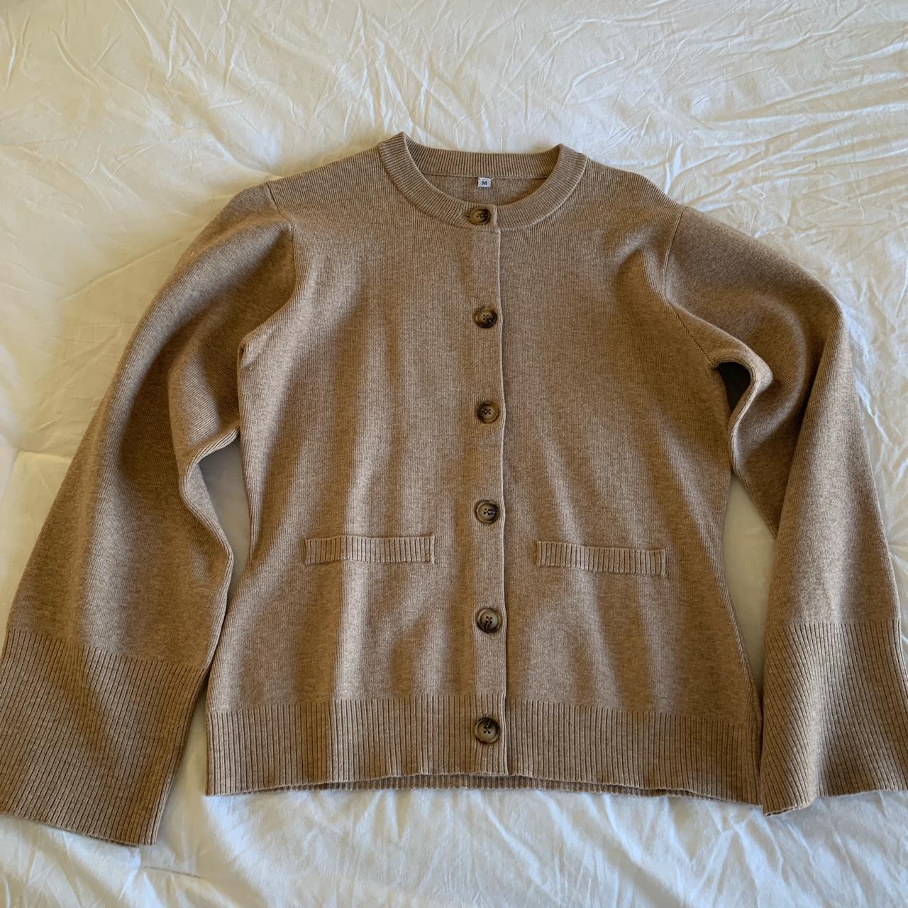 Womens taupe soft cotton cashmere jacket in medium... - Depop