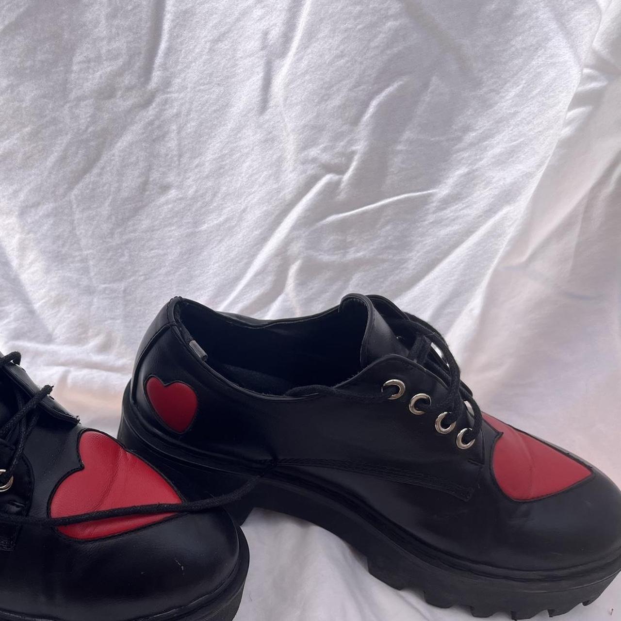 lamoda chunky heart heeled shoes in black