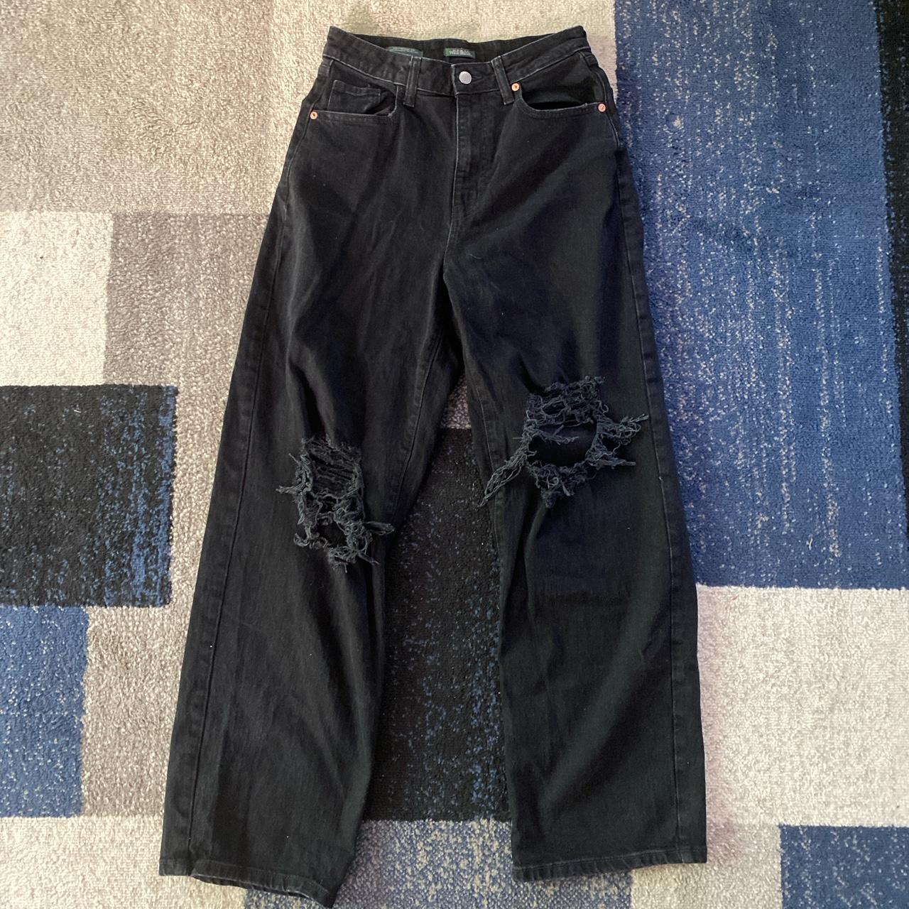 Black High Waisted Baggy Ripped Jeans Depop