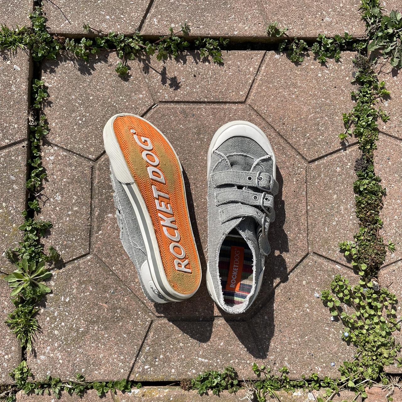 Rocket Dog Women's Grey and White Trainers Depop