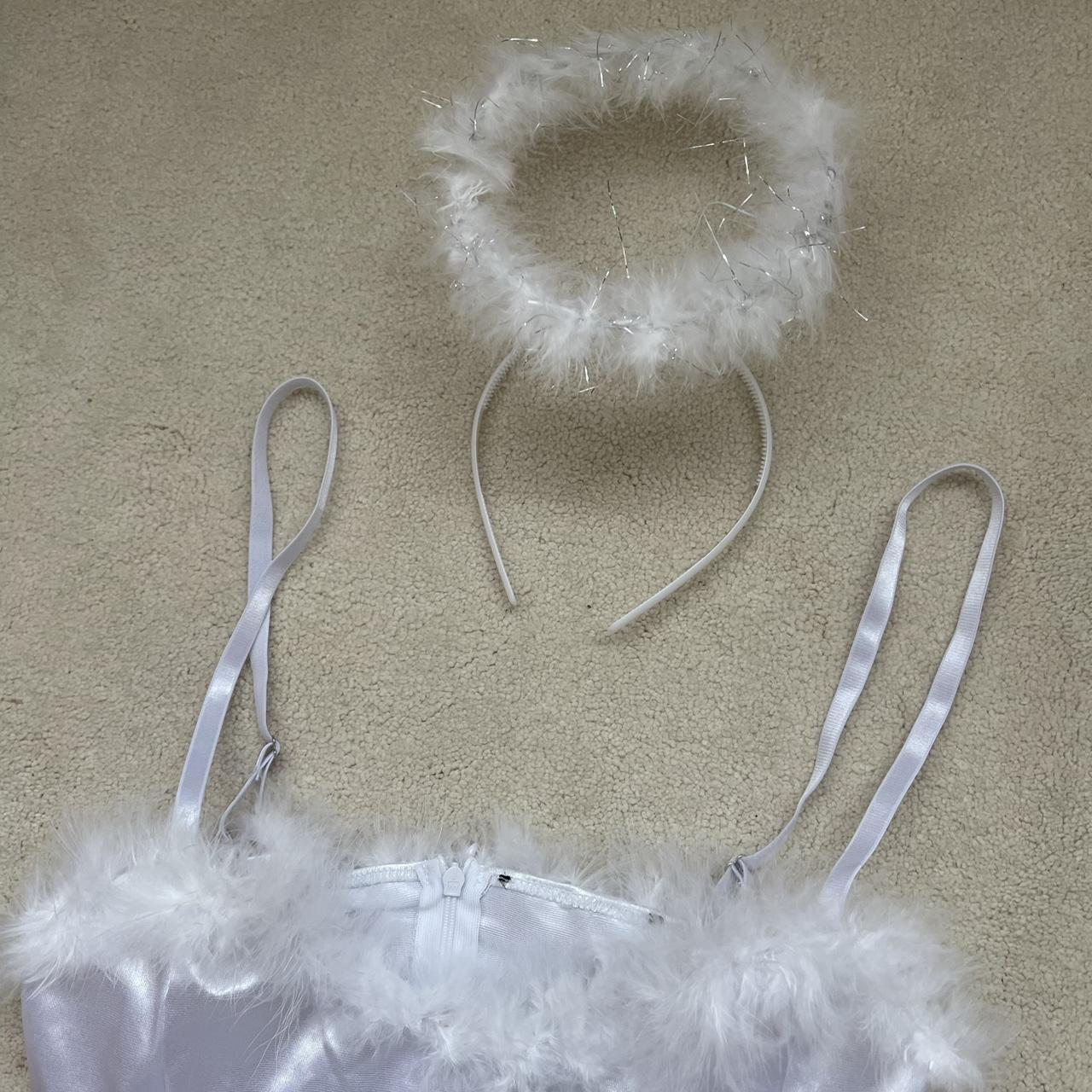 Dolls kill white angel costume set, dress is cinched... Depop