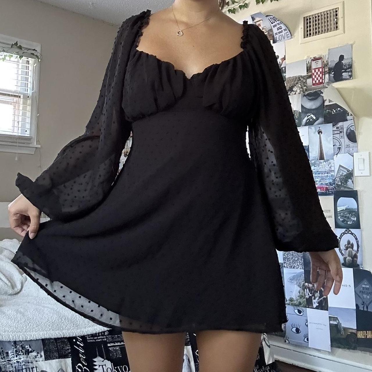 Black missguided milkmaid dress Depop