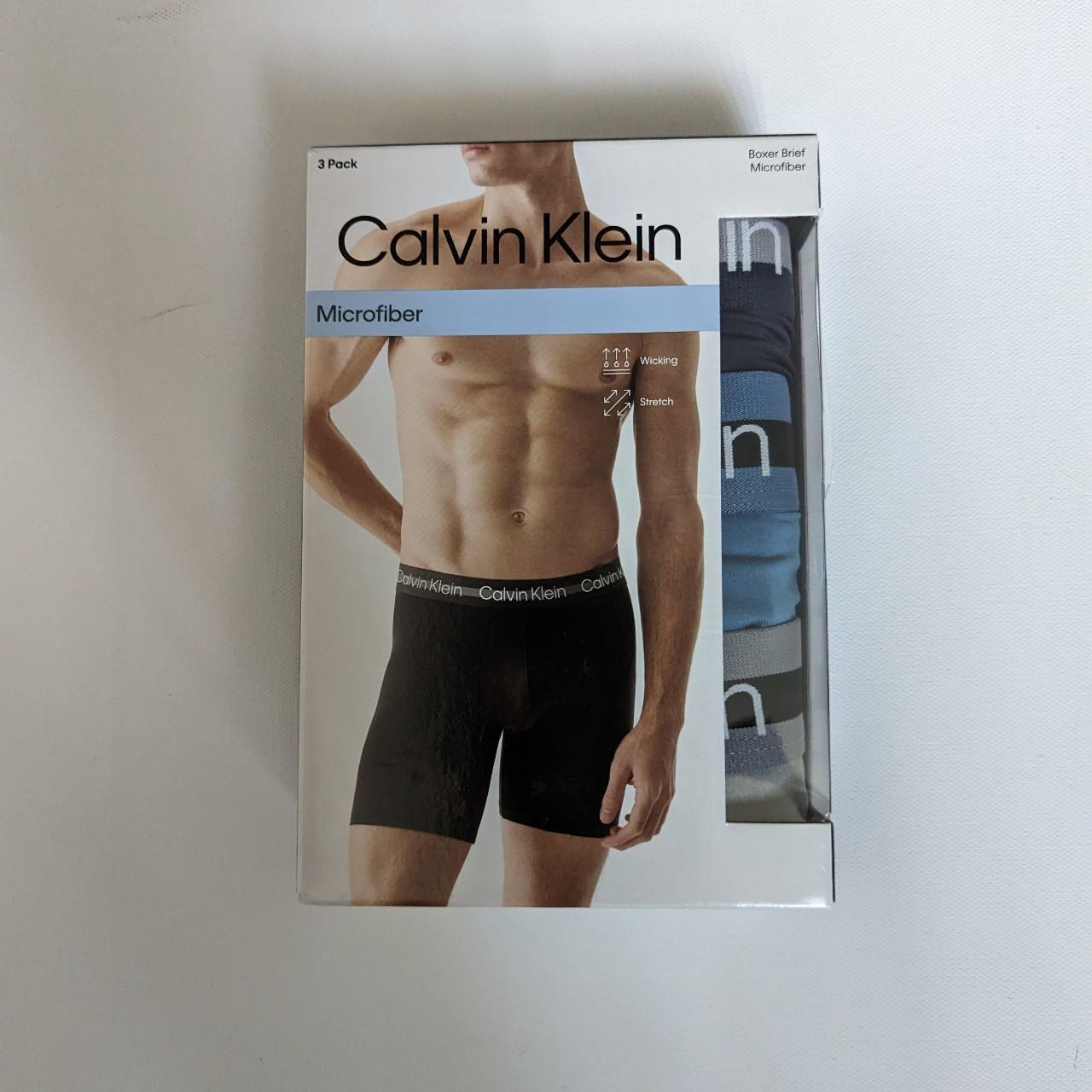 Calvin Klein Men's Grey and Blue Boxers-and-briefs