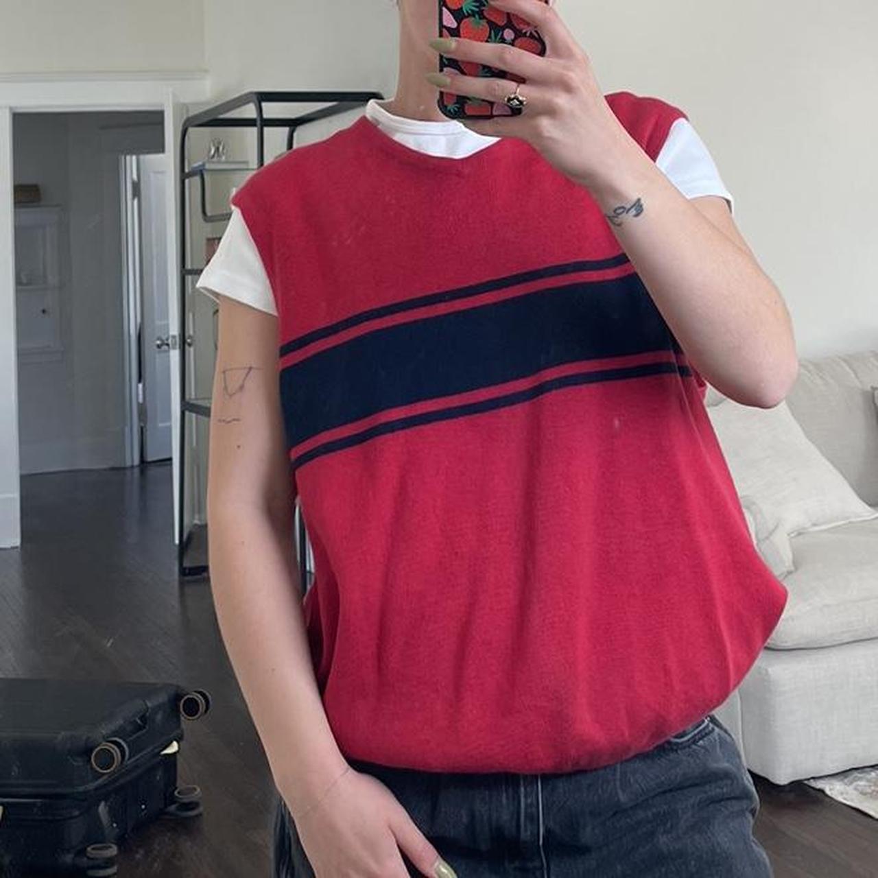 red sweater vest / size XL Depop