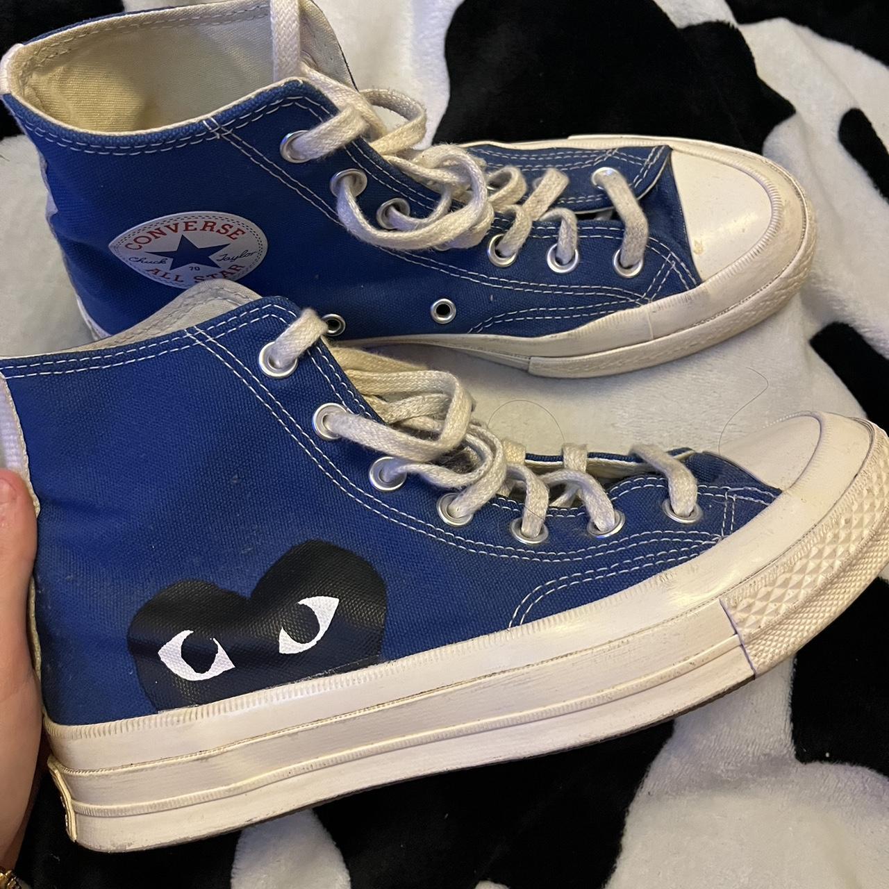 Comme des garcons converse (blue) Size UK 6 They are... - Depop