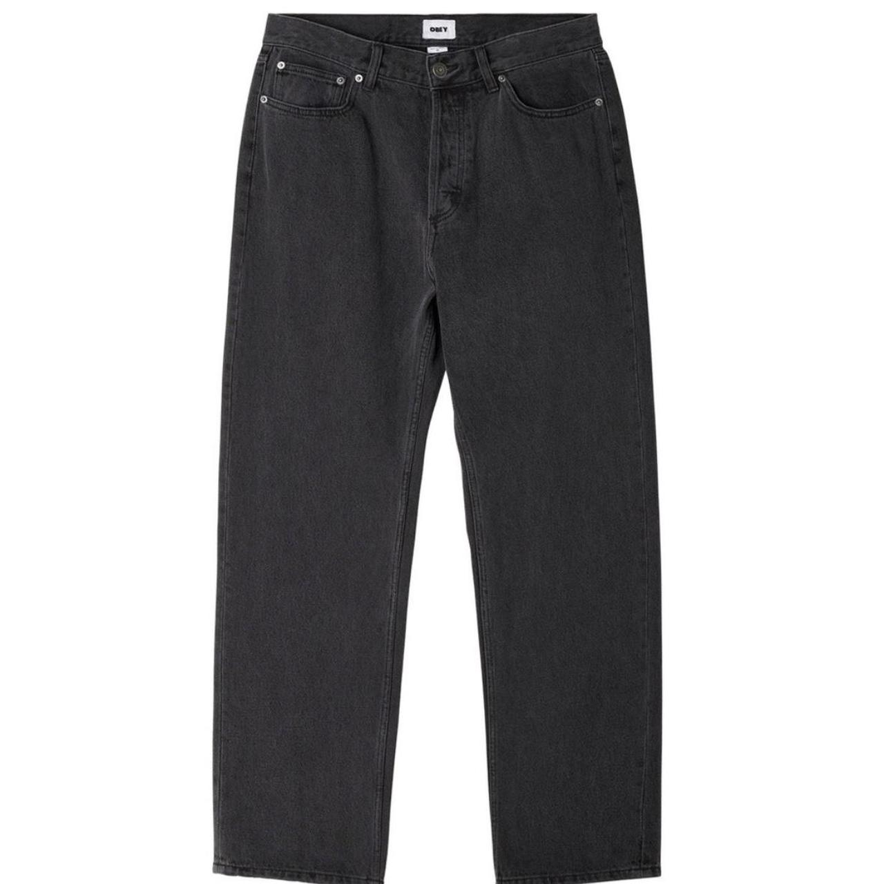 Obey Women's Black and Grey Jeans Depop