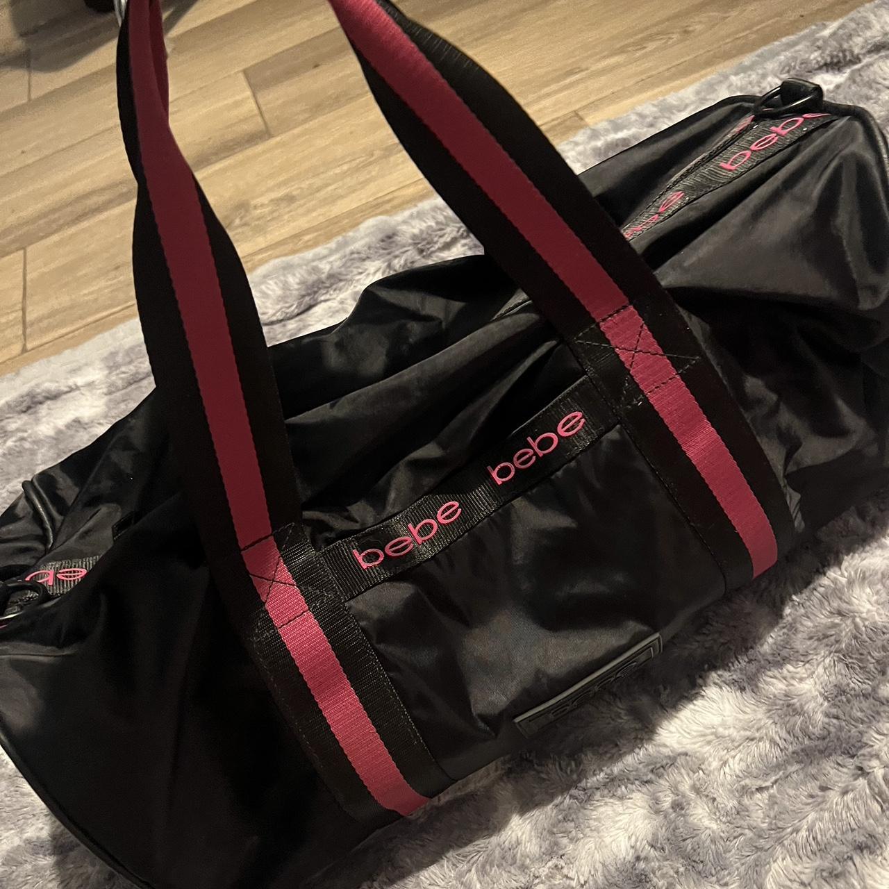 the cutest y2k black and pink bebe duffel bag it's - Depop