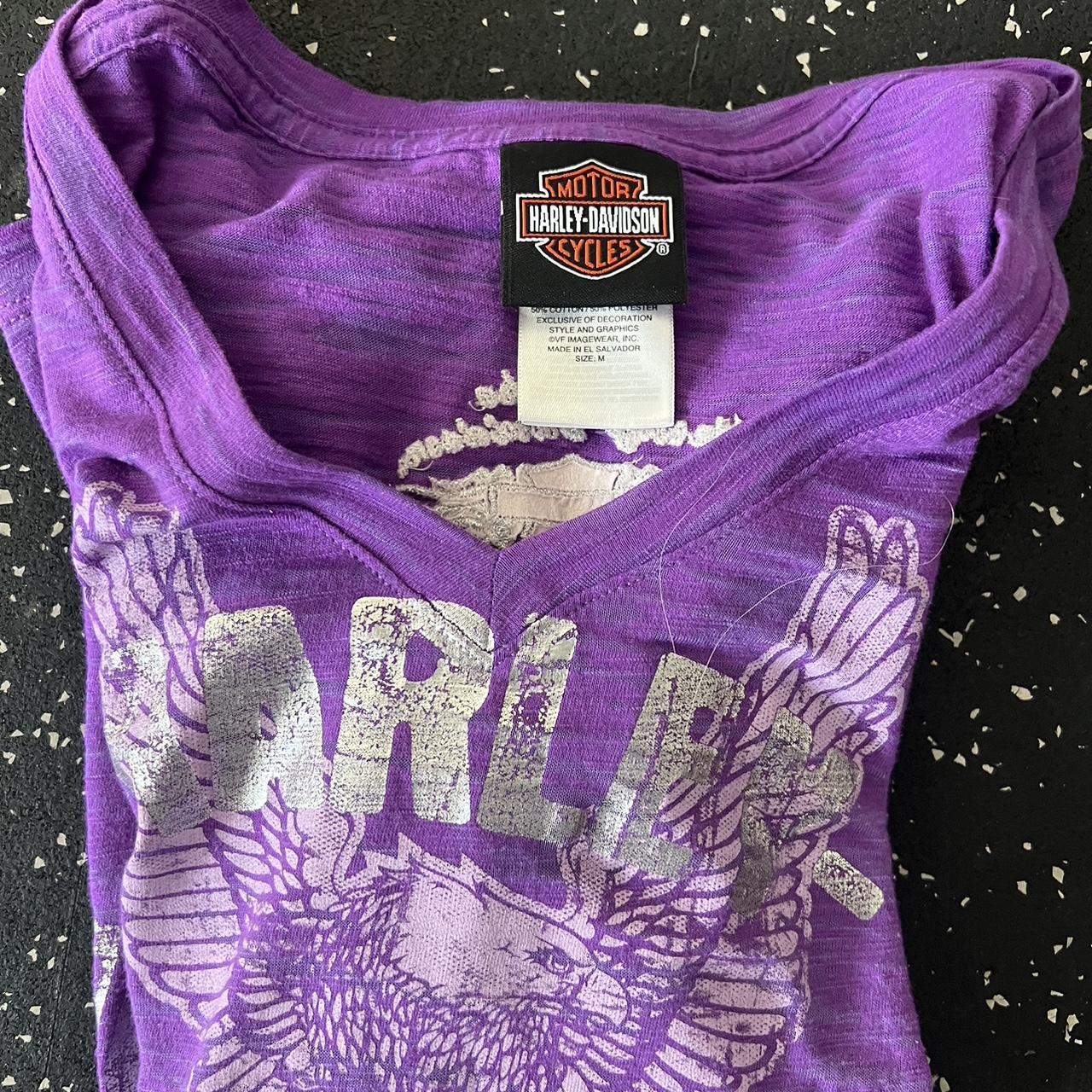 Harley Davidson Womens Purple T Shirt Depop 