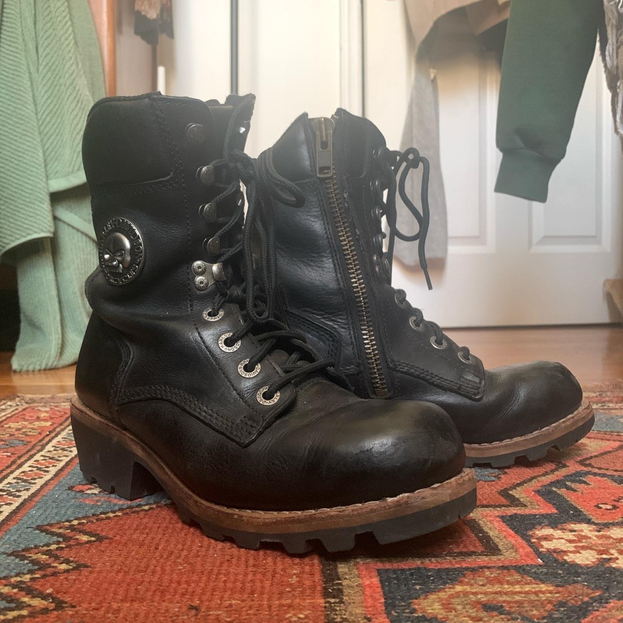 the SICKEST harley davidson leather riding combat... - Depop