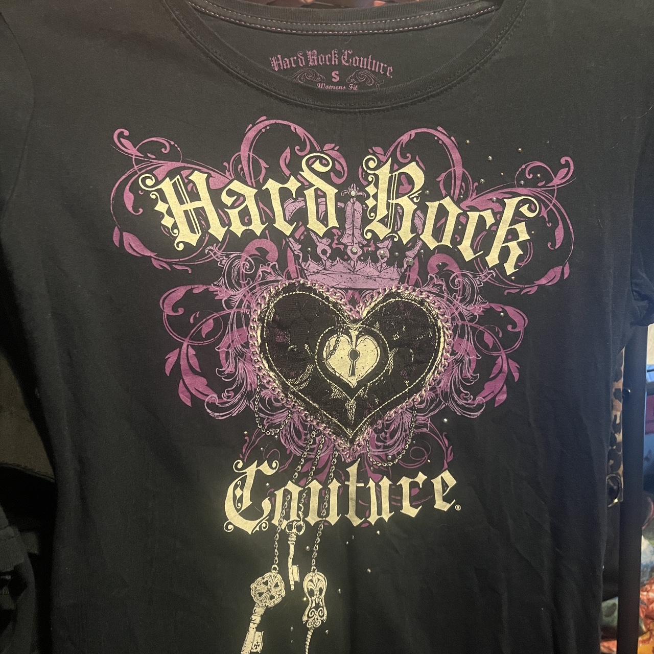 Hard Rock Cafe Women's Black and Purple T-shirt