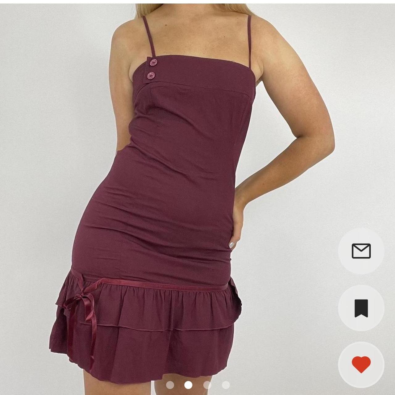 Sexy Burgundy Red Dress Repop From Remass Size Uk 8 10 Depop