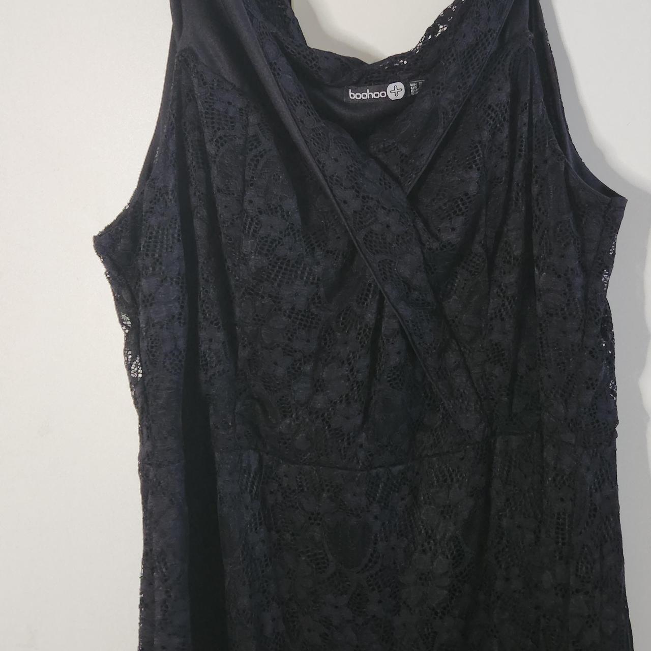 Boohoo midi black lace dress size uk24 has been I ... - Depop