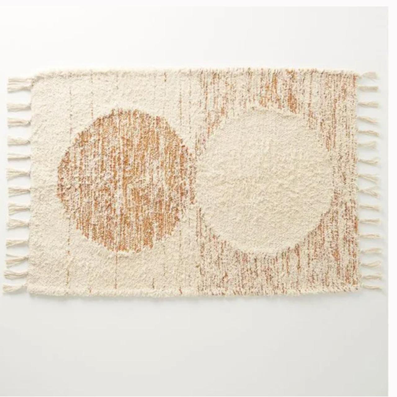 Aurinko Boho 2024 Shag Fringe Circular Bath Mat