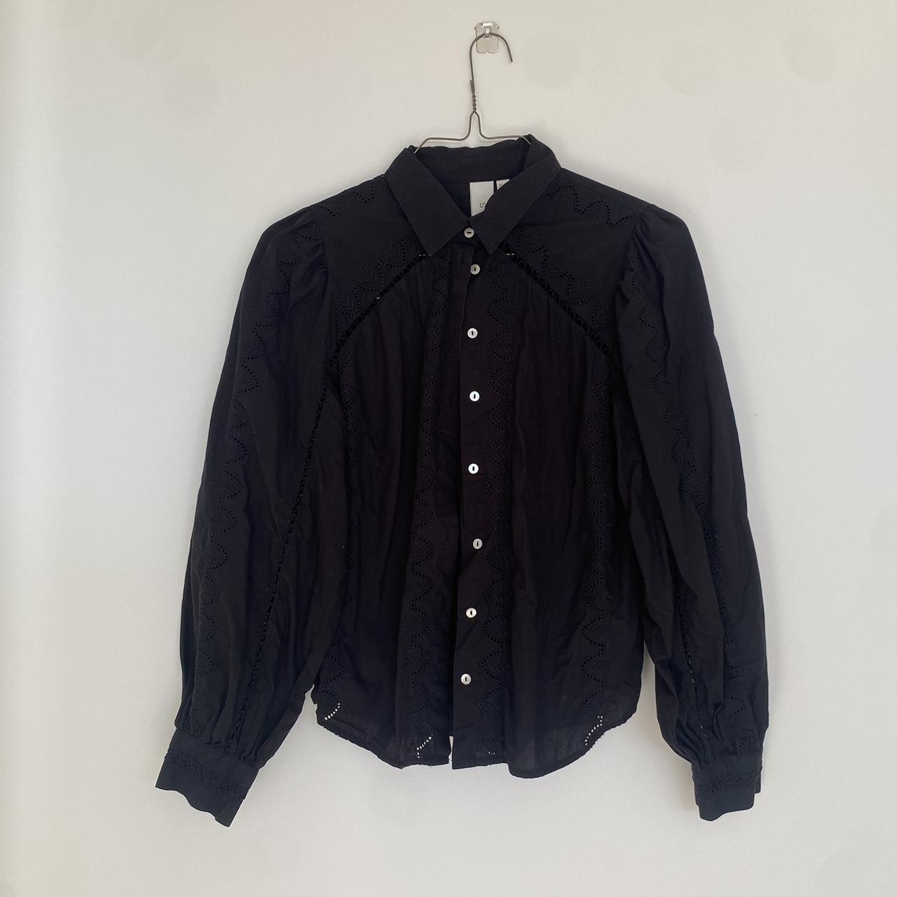 Y.A.S Black Blouse, with design, Size M Worn a... - Depop