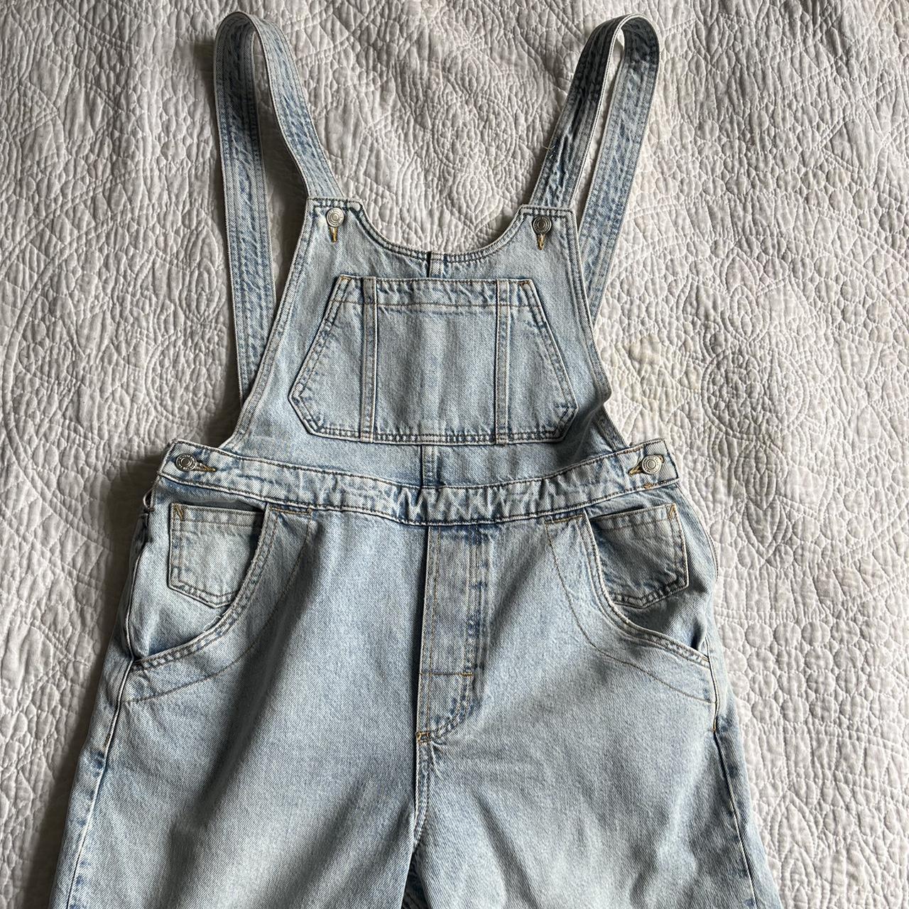 Free People Women's Blue Dungarees-overalls | Depop