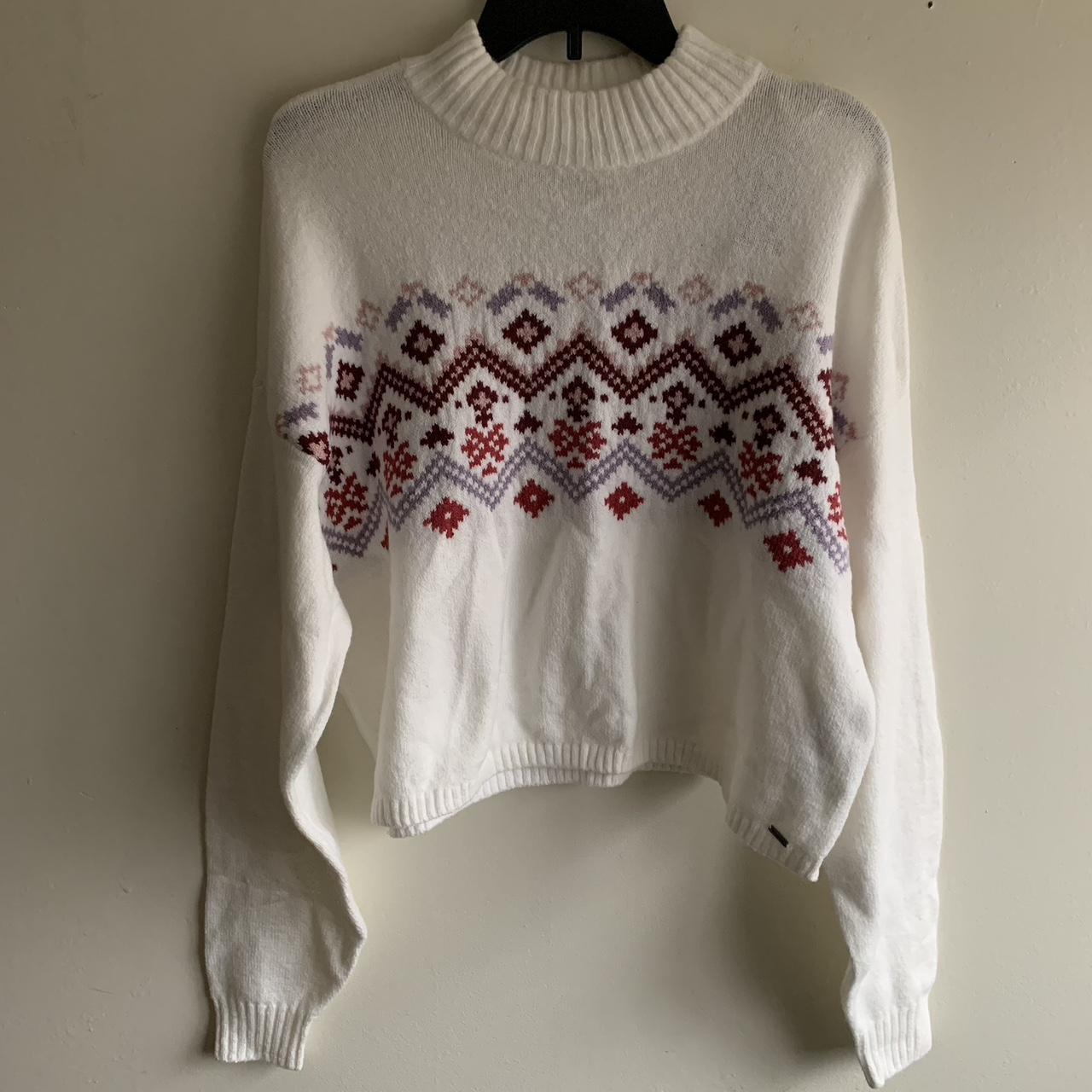 white sweater mock neck